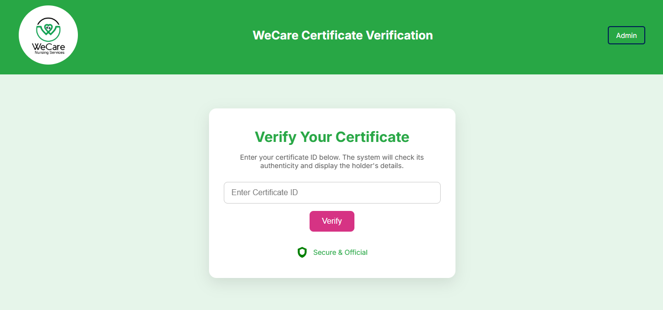 Certificate Verification Portal
